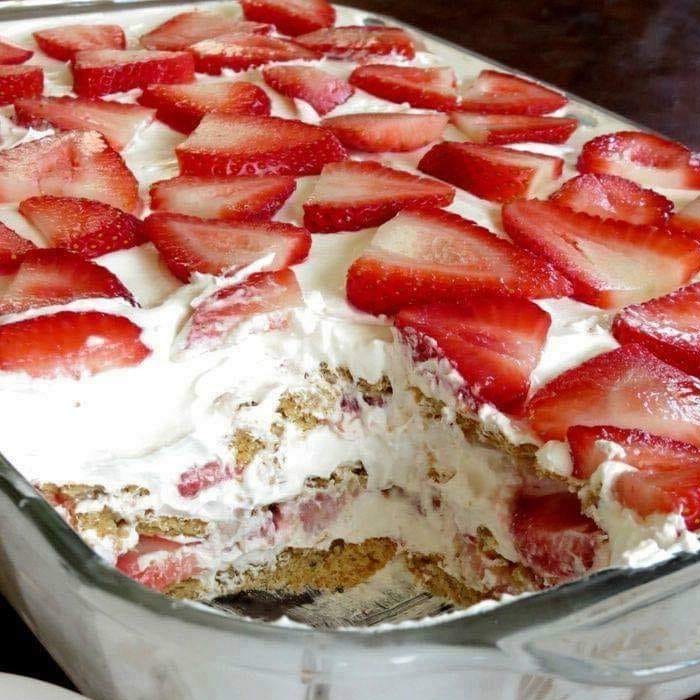 Strawberry Cream Cheese Cooler Cake new york times recipes