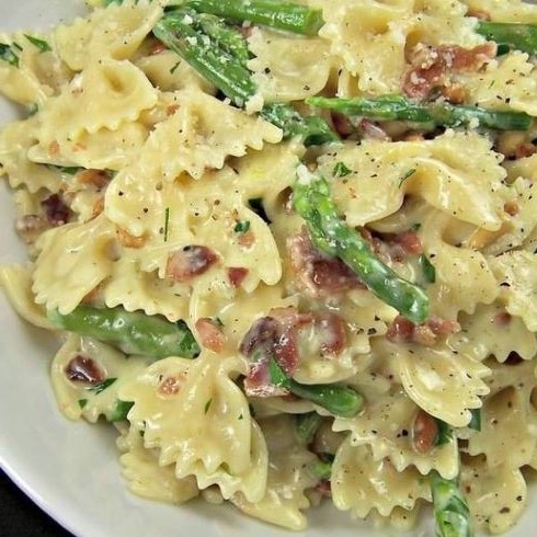 Velvety Pasta with Asparagus & Bacon new york times recipes