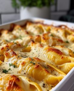 Recipe for a mussel casserole filled with chicken Alfredo new york times recipes