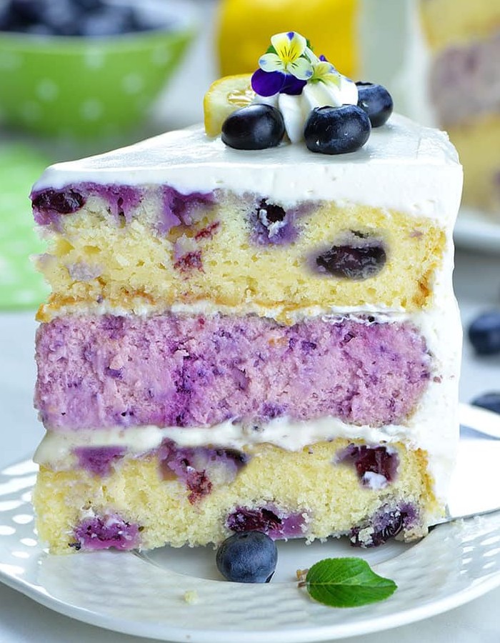 Lemon Blueberry Cheesecake Cake - Tinsuf