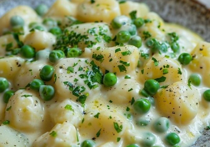 Potatoes and Peas with Cream Sauce Four to six servings new york times recipes