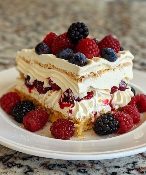 Lemon Berry Ritz Icebox Cake - TINSUF