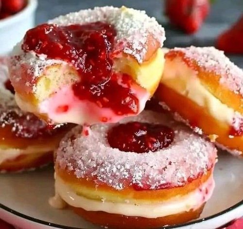Strawberry Cheesecake Stuffed Donuts new york times recipes