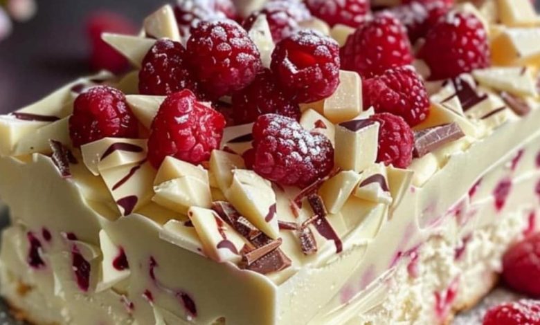 Raspberry and White Chocolate Tray Cake new york times recipes