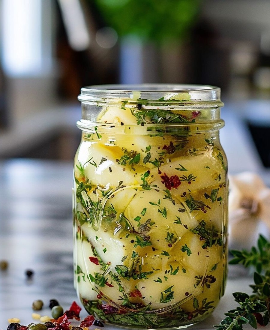 Herb and Garlic Marinated Cheese in Mason Jar new york times recipes