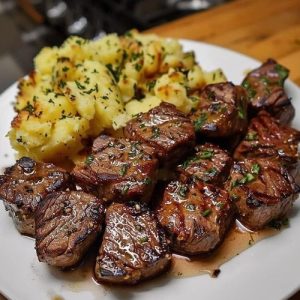 The Perfect Steak Bites with Garlic Butter Mashed Potatoes new york times recipes