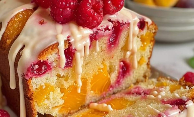 Juicy Peach Raspberry Cake - TINSUF