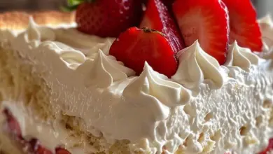 Beautiful and delicious looking strawberry cake