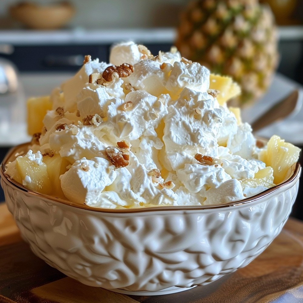 Heavenly Pineapple Fluff Salad Tinsuf 9881