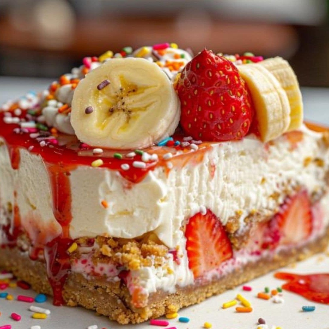 Banana-Strawberry Cheesecake Fantasy