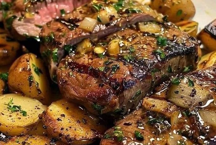 Herb-Infused Steak with Roasted Potatoes