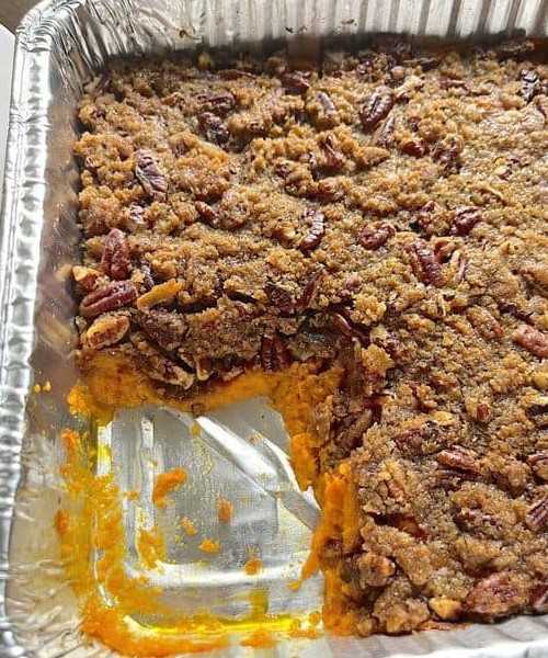 Sweet Potato Casserole with Pecan Streusel Topping
