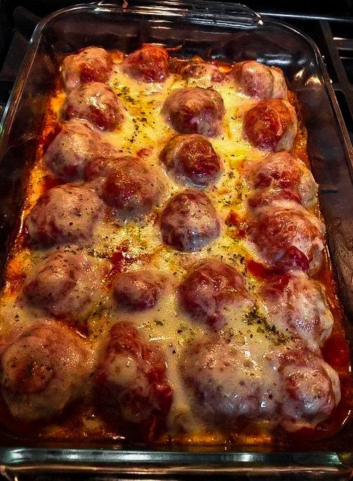 Baked Meatballs with Cheese