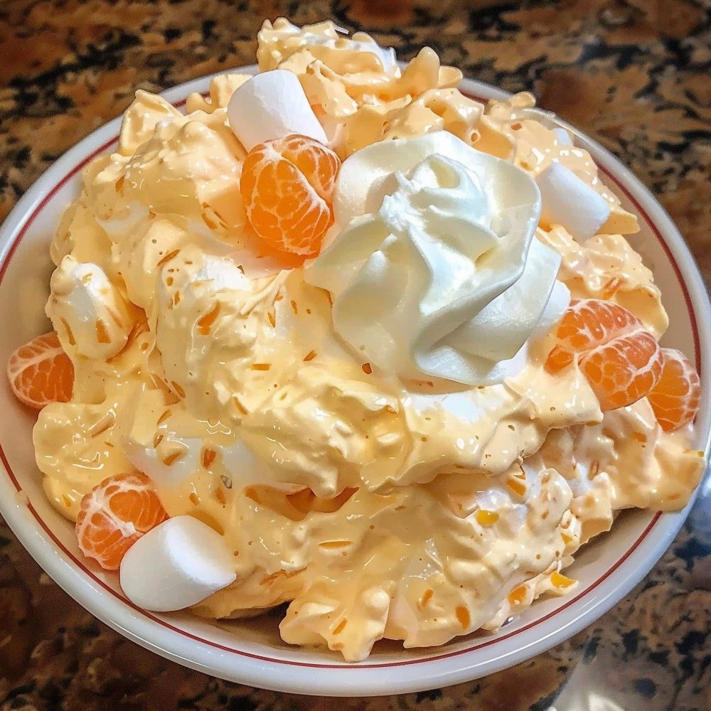 Creamy Mandarin Orange Fluff Salad - TINSUF