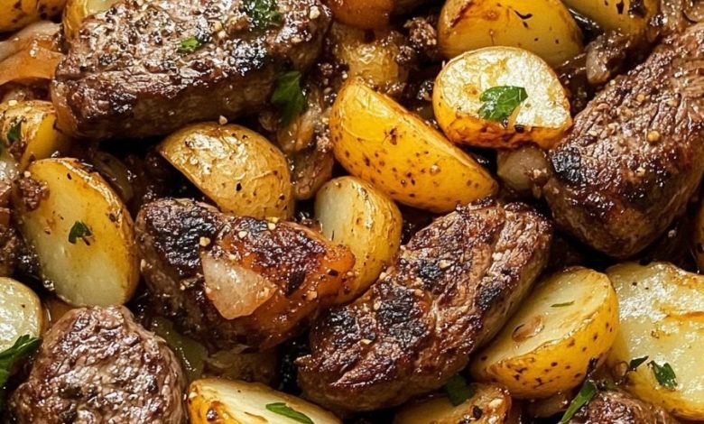 Seared Steak Bites with Roasted Potatoes