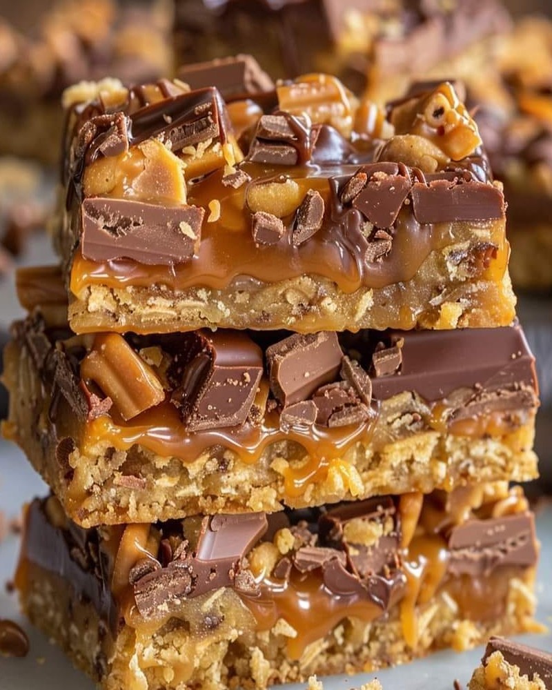 Caramel Chocolate Nut Bars Recipe