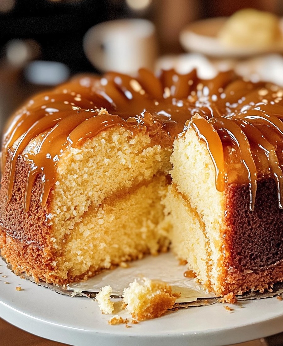 Decadent Caramel Drizzle Cake