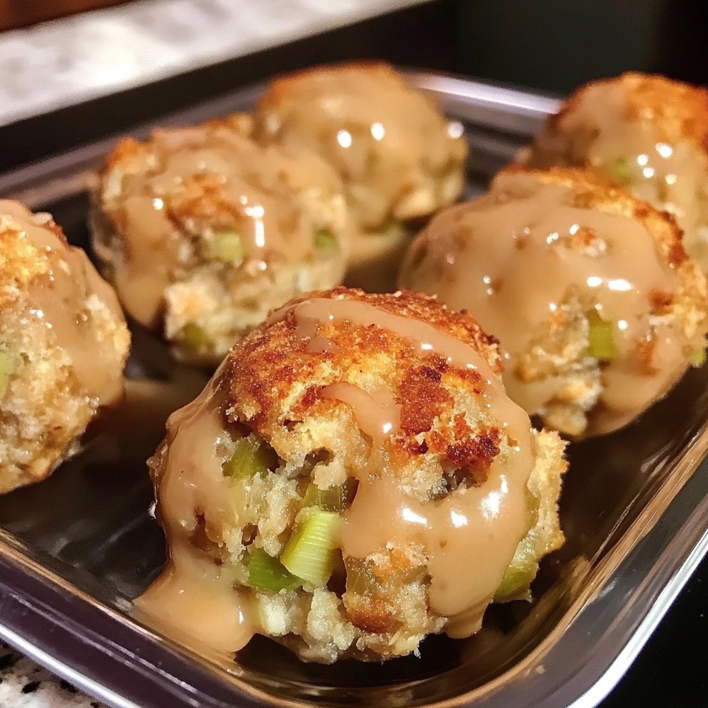 Chicken and Celery Meatballs with Gravy Recipe