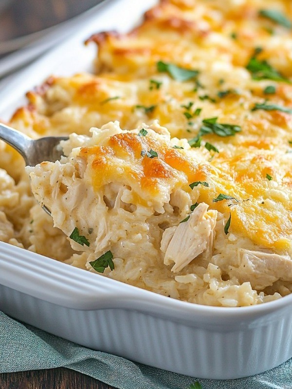 Cheesy Chicken and Rice Casserole