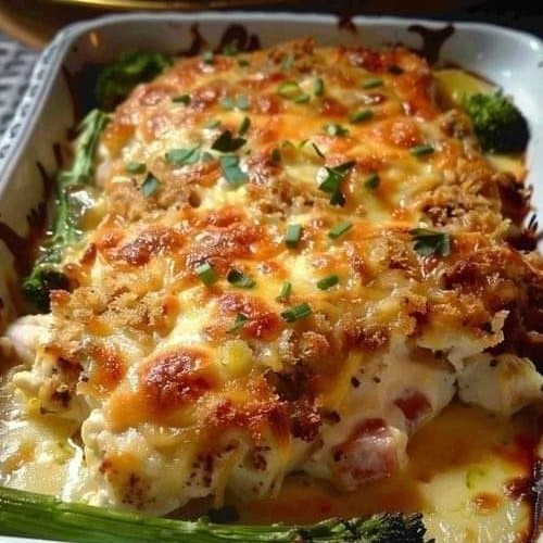 Cheesy Broccoli and Cauliflower Bake