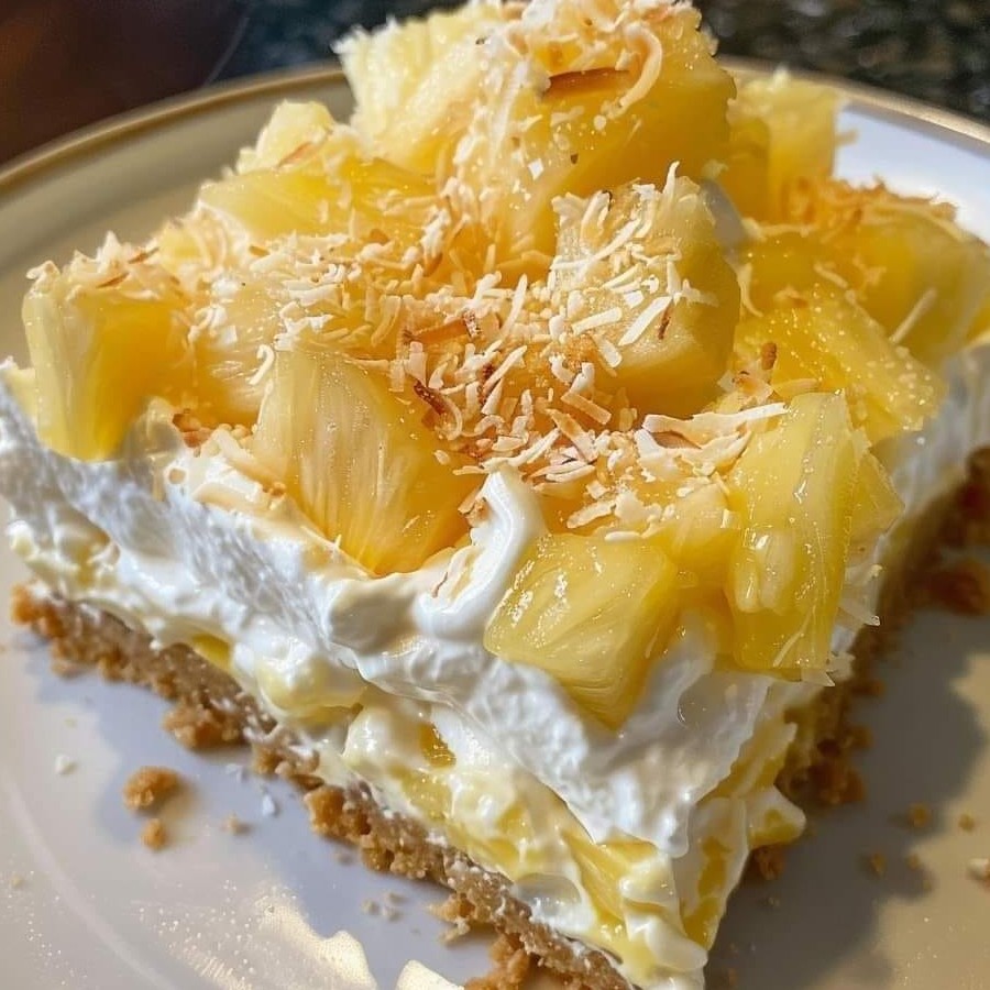 Tropical Delight: Pineapple Coconut Cream Dessert