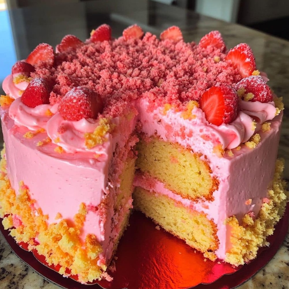 Strawberry Crunch Cake