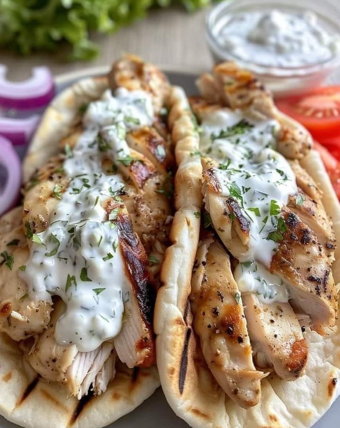 Greek Chicken Gyros with Tzatziki Sauce New York Times recipes