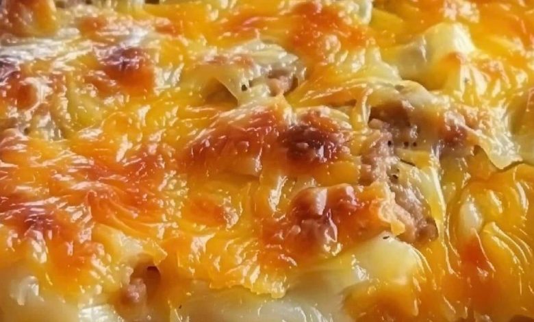 Cheesy Beef and Cabbage Casserole