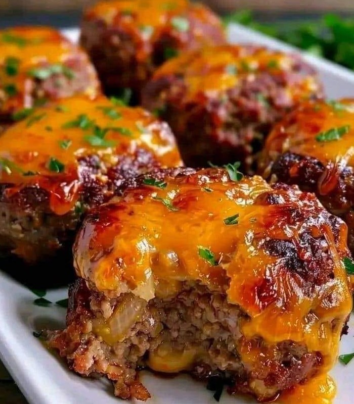 Cheesy Mini Meatloaf Muffins