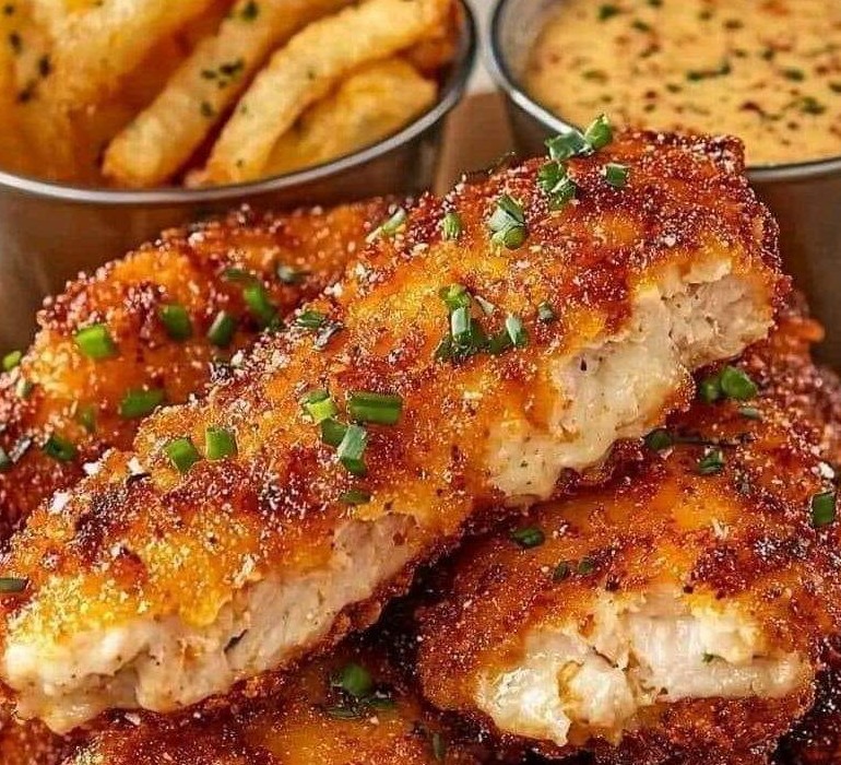 Crispy Chicken Strips with Honey Mustard Sauce