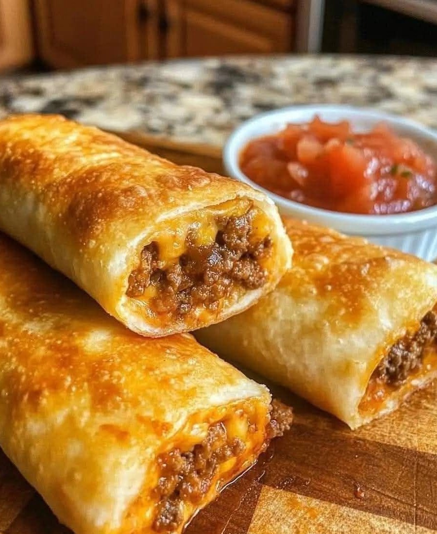 Beef and Cheese Chimichangas Recipe