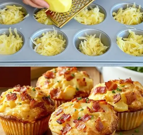Cheesy Potato Muffins with Bacon