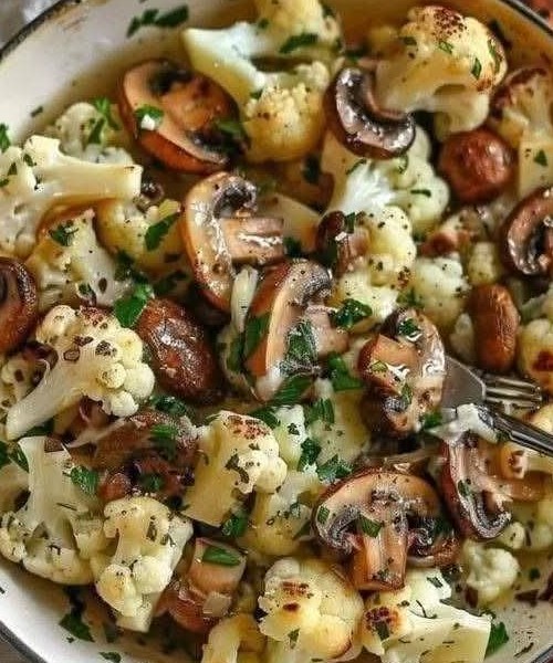 Garlic Mushrooms Cauliflower Skillet 