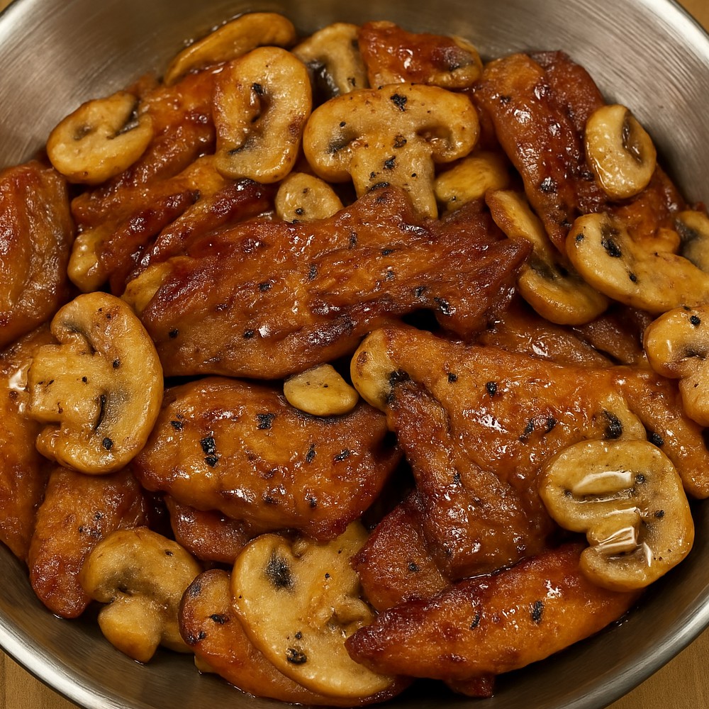 Black Pepper Chicken with Mushrooms