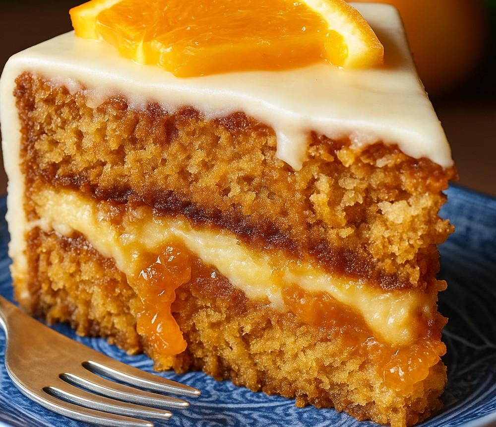 Orange Layer Cake with Creamy Frosting
