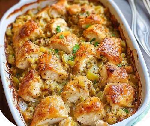 Dolly’s Chicken and Stuffing Casserole