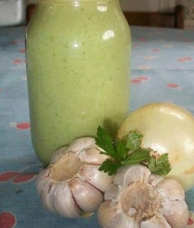Homemade Garlic, Onion & Parsley Condiment