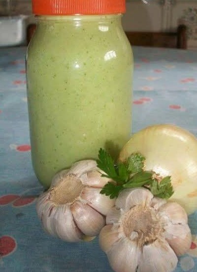 Homemade Garlic, Onion & Parsley Condiment