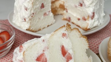 Strawberry Angel Food Cream Cake