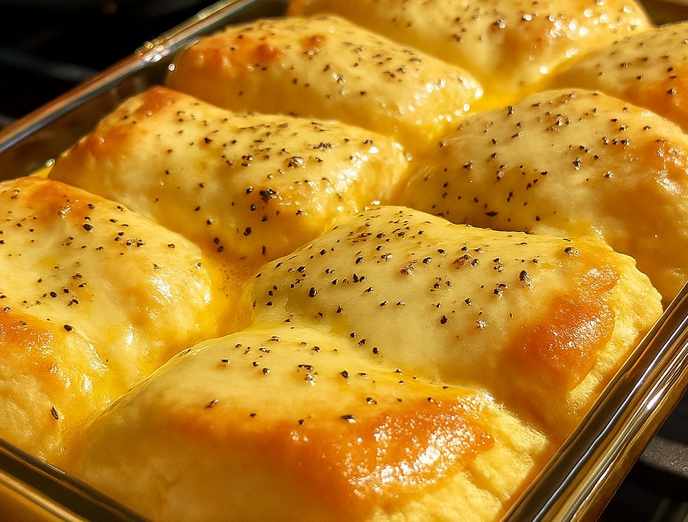 Cheesy Biscuit Bake with Pepper Topping
