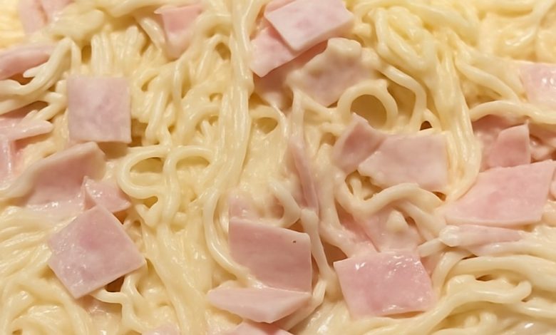 Creamy White Spaghetti with Ham