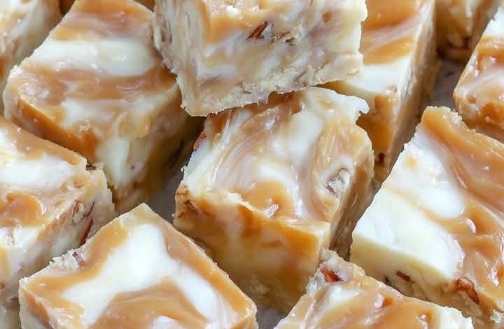 Caramel Swirl White Chocolate Fudge