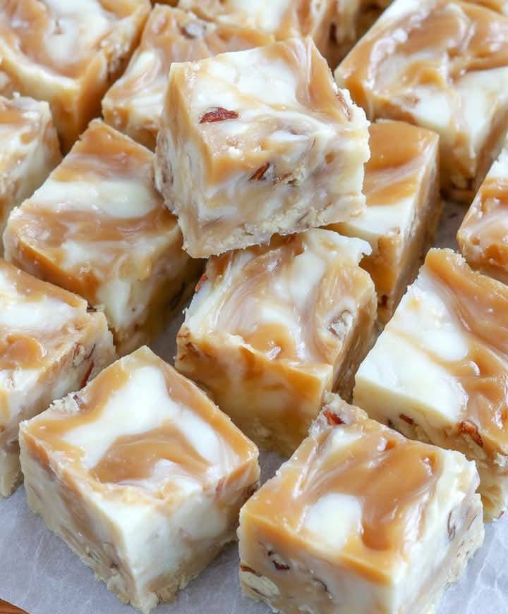 Caramel Swirl White Chocolate Fudge
