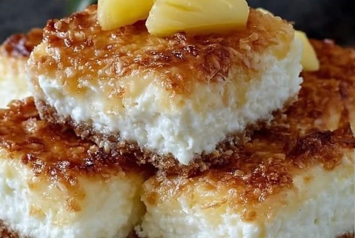 Pineapple Coconut Cheesecake Bars