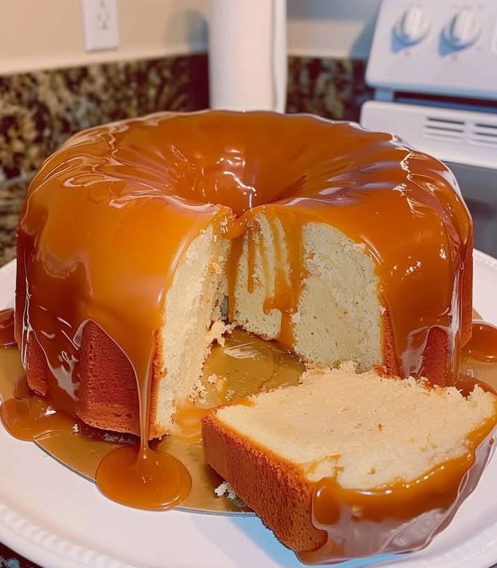 Caramel Cream Cheese Pound Cake
