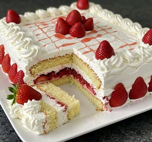 Classic Homemade Strawberry Cake