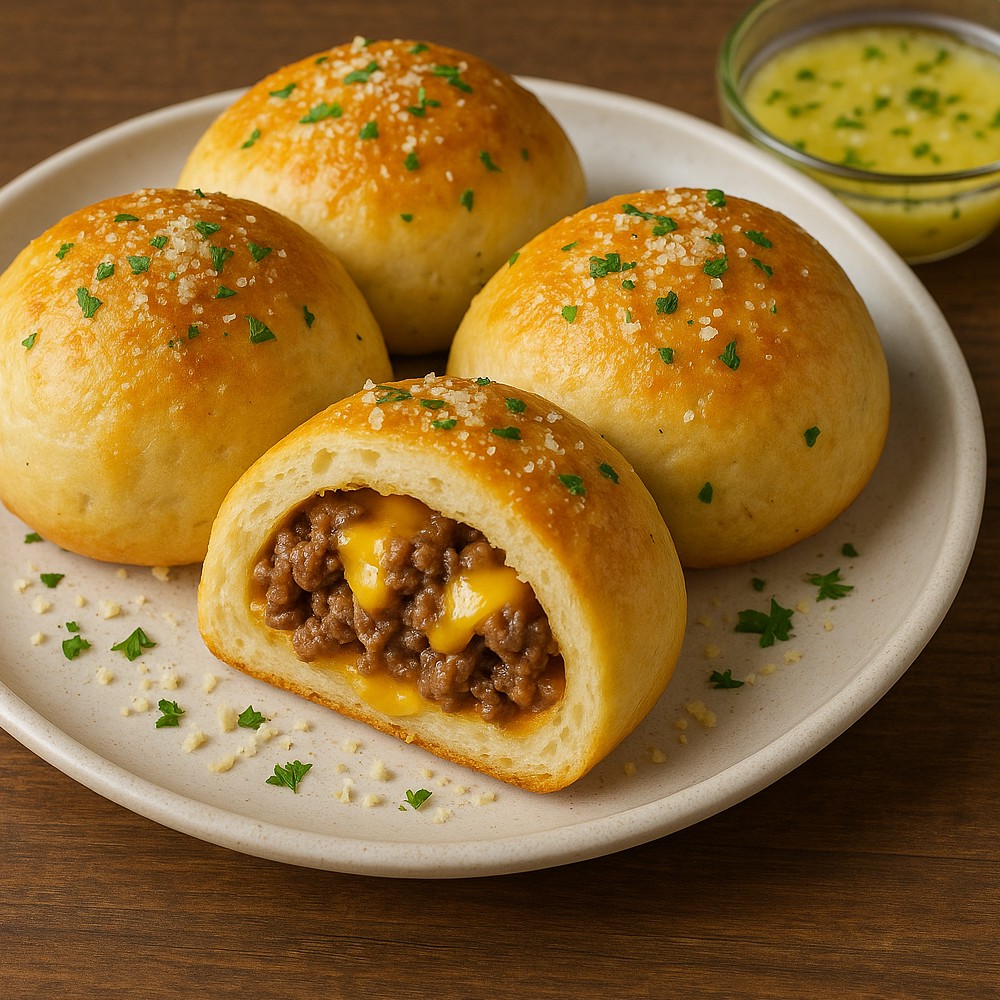 Garlic Parmesan Cheeseburger Bombs