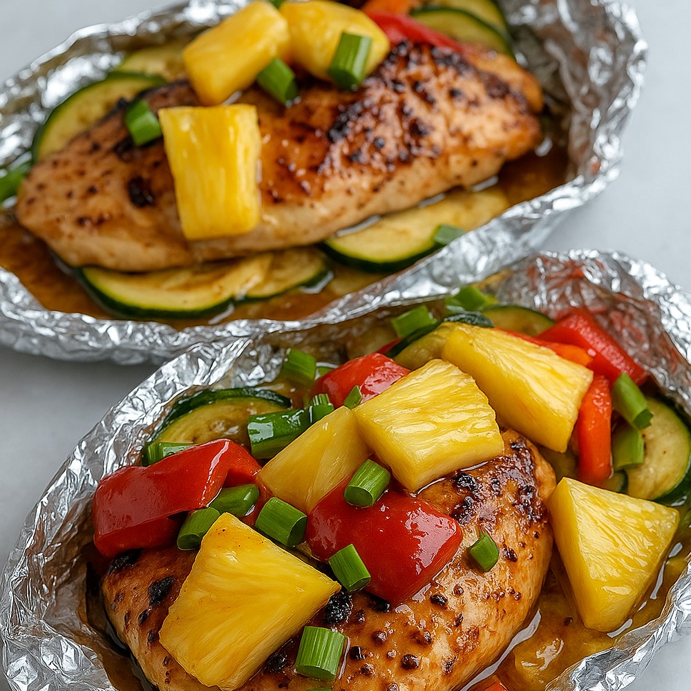 Teriyaki Chicken with Pineapple (Foil Packets)