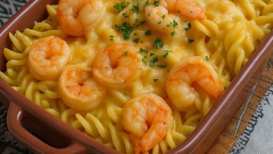 Cheesy Shrimp Scampi Pasta Bake