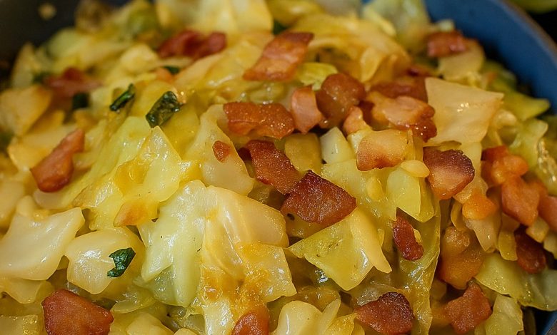 Fried Cabbage with Bacon, Onion & Garlic